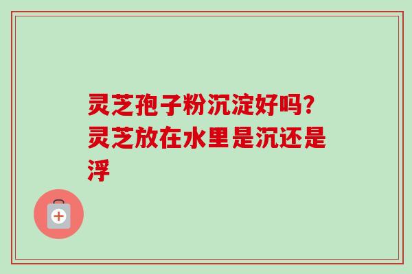 灵芝孢子粉沉淀好吗？灵芝放在水里是沉还是浮
