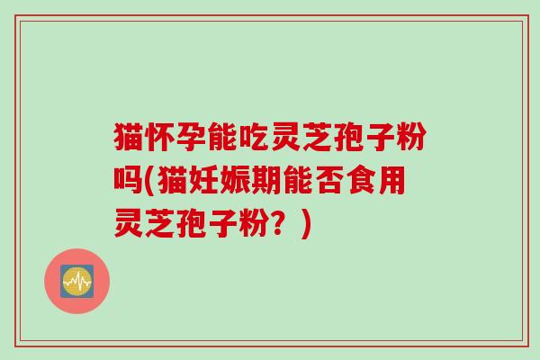 猫怀孕能吃灵芝孢子粉吗(猫妊娠期能否食用灵芝孢子粉？)