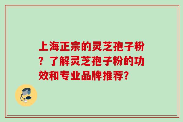 上海正宗的灵芝孢子粉？了解灵芝孢子粉的功效和专业品牌推荐？