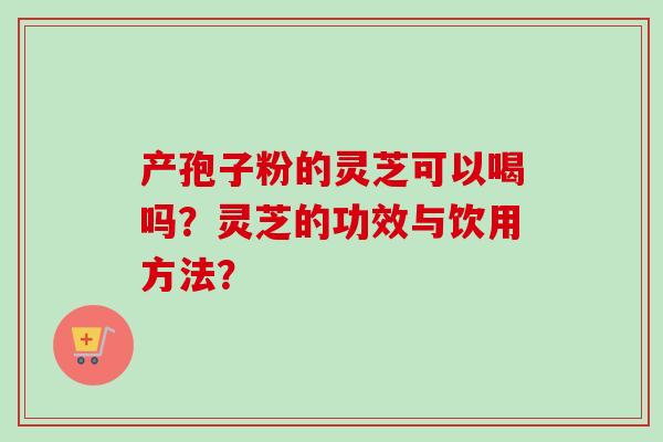 产孢子粉的灵芝可以喝吗？灵芝的功效与饮用方法？