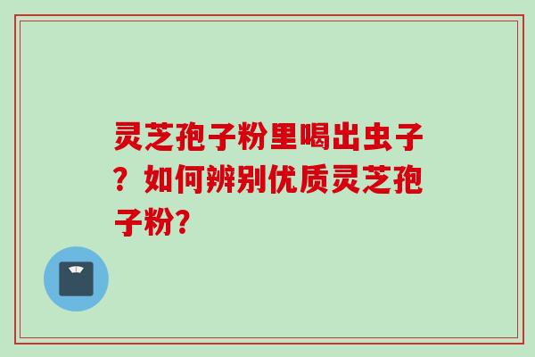 灵芝孢子粉里喝出虫子？如何辨别优质灵芝孢子粉？