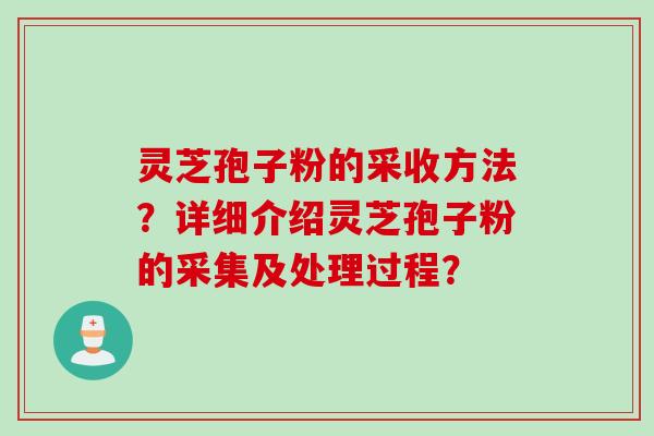 灵芝孢子粉的采收方法？详细介绍灵芝孢子粉的采集及处理过程？