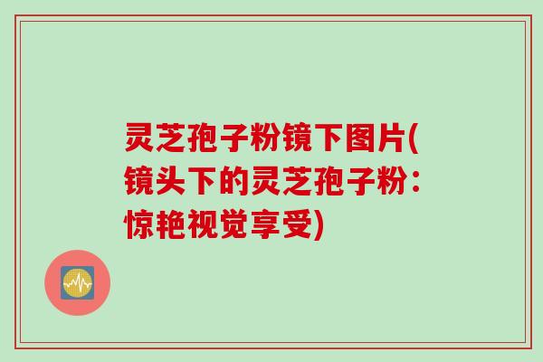 灵芝孢子粉镜下图片(镜头下的灵芝孢子粉：惊艳视觉享受)