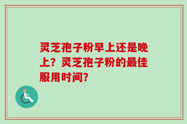 灵芝孢子粉早上还是晚上？灵芝孢子粉的最佳服用时间？