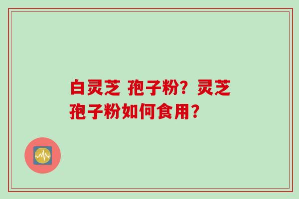 白灵芝 孢子粉?灵芝孢子粉如何食用? 白灵芝 孢子粉?灵芝孢子粉如何食用?