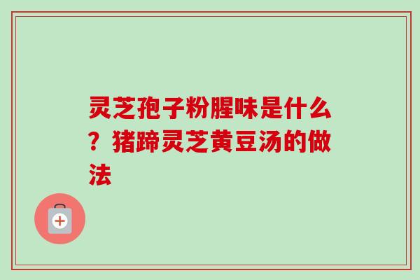 灵芝孢子粉腥味是什么？猪蹄灵芝黄豆汤的做法