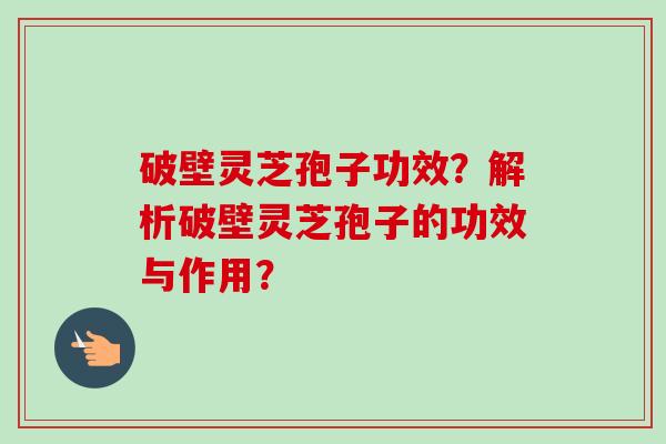 破壁灵芝孢子功效？解析破壁灵芝孢子的功效与作用？