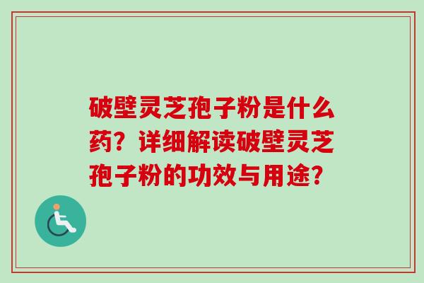 破壁灵芝孢子粉是什么药？详细解读破壁灵芝孢子粉的功效与用途？