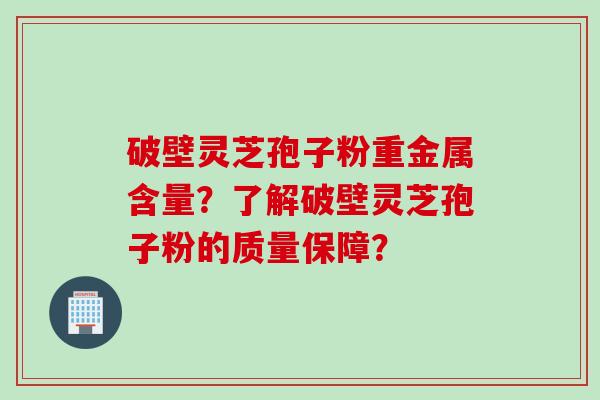 破壁灵芝孢子粉重金属含量？了解破壁灵芝孢子粉的质量保障？
