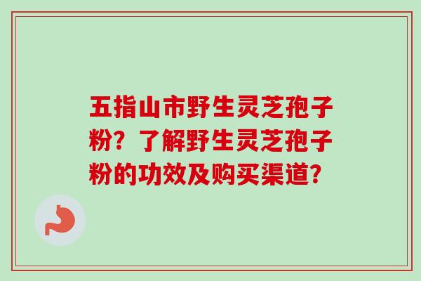 五指山市野生灵芝孢子粉？了解野生灵芝孢子粉的功效及购买渠道？
