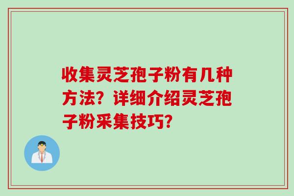 收集灵芝孢子粉有几种方法？详细介绍灵芝孢子粉采集技巧？