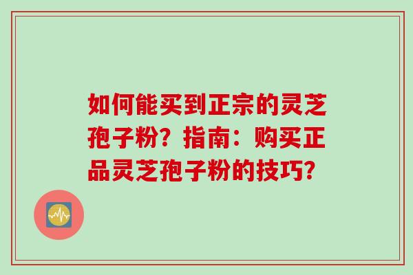 如何能买到正宗的灵芝孢子粉？指南：购买正品灵芝孢子粉的技巧？