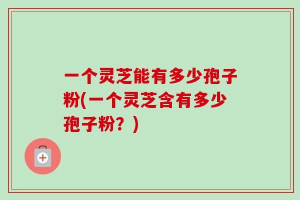 一个灵芝能有多少孢子粉(一个灵芝含有多少孢子粉？)