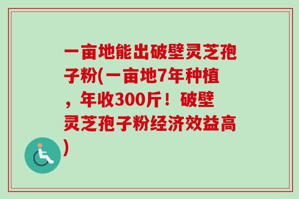 一亩地能出破壁灵芝孢子粉(一亩地7年种植，年收300斤！破壁灵芝孢子粉经济效益高)