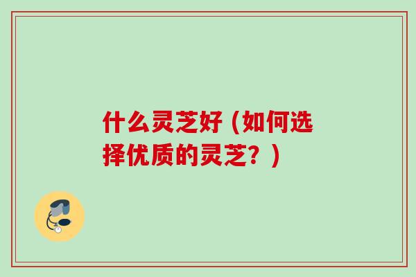 什么灵芝好 (如何选择优质的灵芝？)