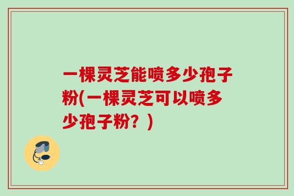 一棵灵芝能喷多少孢子粉(一棵灵芝可以喷多少孢子粉？)