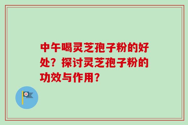 中午喝灵芝孢子粉的好处？探讨灵芝孢子粉的功效与作用？