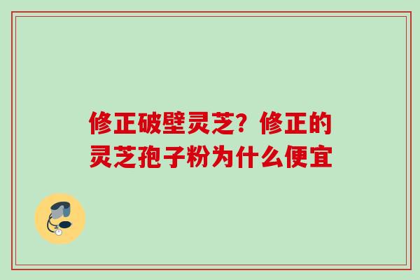 修正破壁灵芝？修正的灵芝孢子粉为什么便宜