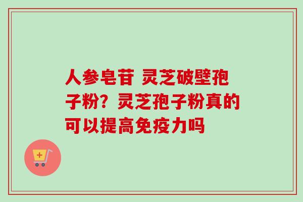 人参皂苷 灵芝破壁孢子粉?灵芝孢子粉真的可以提高免疫力吗 人参皂苷 灵芝破壁孢子粉?灵芝孢子粉真的可以提高免疫力吗