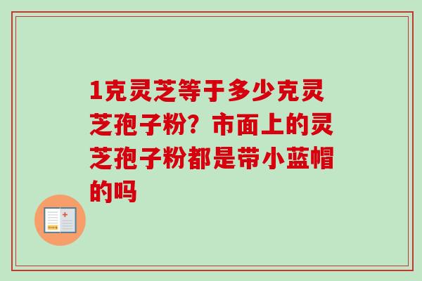 1克灵芝等于多少克灵芝孢子粉？市面上的灵芝孢子粉都是带小蓝帽的吗