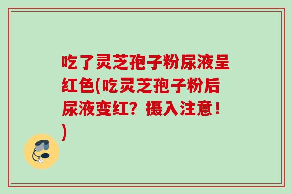 吃了灵芝孢子粉尿液呈红色(吃灵芝孢子粉后尿液变红？摄入注意！)