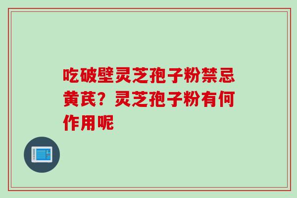 吃破壁灵芝孢子粉禁忌黄芪？灵芝孢子粉有何作用呢