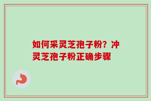 如何采灵芝孢子粉？冲灵芝孢子粉正确步骤