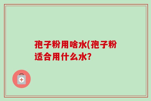 孢子粉用啥水(孢子粉适合用什么水？
