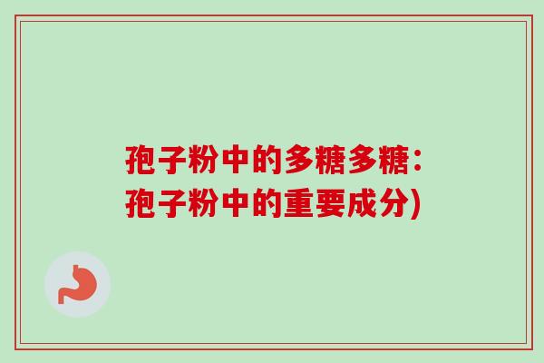 孢子粉中的多糖多糖：孢子粉中的重要成分)