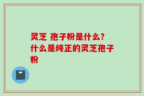 灵芝 孢子粉是什么？什么是纯正的灵芝孢子粉