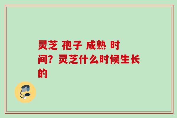 灵芝 孢子 成熟 时间？灵芝什么时候生长的
