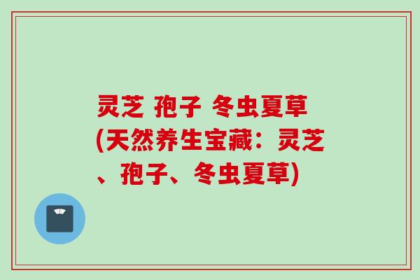 灵芝 孢子 冬虫夏草(天然养生宝藏：灵芝、孢子、冬虫夏草)