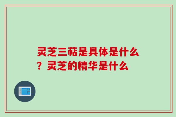 灵芝三萜是具体是什么？灵芝的精华是什么