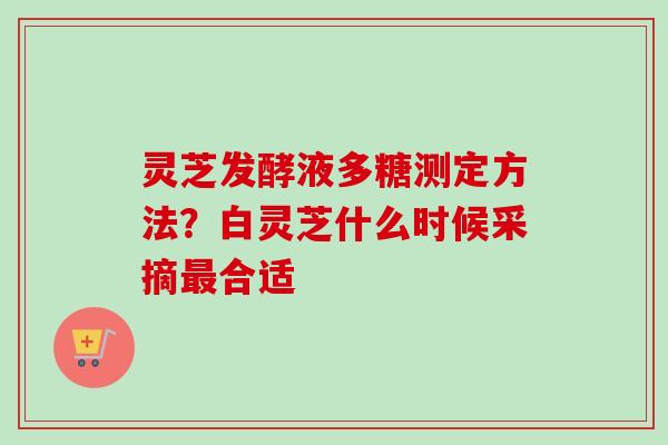 灵芝发酵液多糖测定方法？白灵芝什么时候采摘最合适