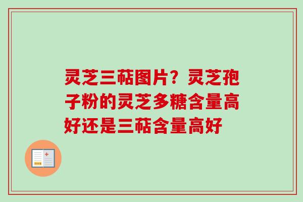 灵芝三萜图片？灵芝孢子粉的灵芝多糖含量高好还是三萜含量高好