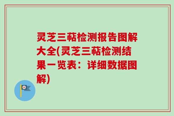 灵芝三萜检测报告图解大全(灵芝三萜检测结果一览表：详细数据图解)