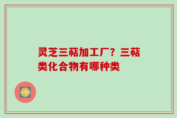 灵芝三萜加工厂？三萜类化合物有哪种类