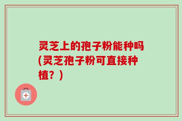 灵芝上的孢子粉能种吗(灵芝孢子粉可直接种植？)