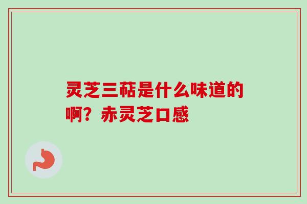 灵芝三萜是什么味道的啊？赤灵芝口感