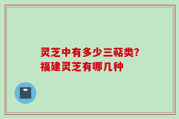 灵芝中有多少三萜类？福建灵芝有哪几种