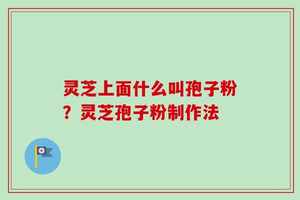灵芝上面什么叫孢子粉?灵芝孢子粉制作法 灵芝上面什么叫孢子粉?灵芝孢子粉制作法