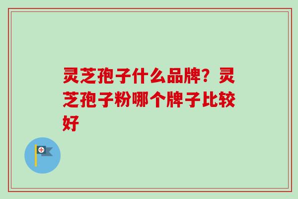 灵芝孢子什么品牌？灵芝孢子粉哪个牌子比较好