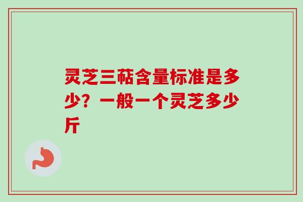 灵芝三萜含量标准是多少？一般一个灵芝多少斤
