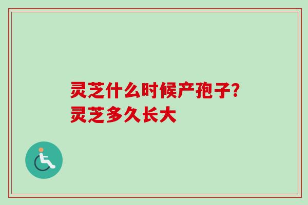 灵芝什么时候产孢子？灵芝多久长大