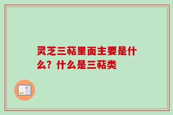 灵芝三萜里面主要是什么？什么是三萜类