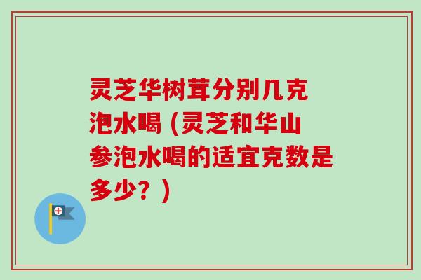 灵芝华树茸分别几克 泡水喝 (灵芝和华山参泡水喝的适宜克数是多少?) 灵芝华树茸分别几克 泡水喝 (灵芝和华山参泡水喝的适宜克数是多少?)