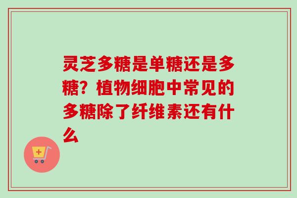 灵芝多糖是单糖还是多糖？植物细胞中常见的多糖除了纤维素还有什么