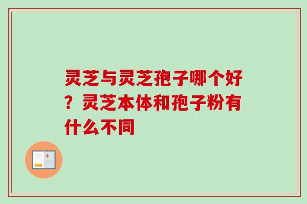 灵芝与灵芝孢子哪个好？灵芝本体和孢子粉有什么不同