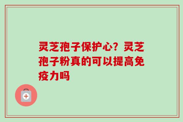 灵芝孢子保护心？灵芝孢子粉真的可以提高免疫力吗