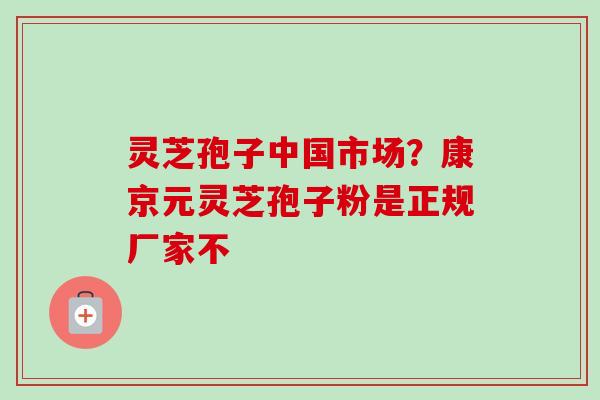 灵芝孢子中国市场？康京元灵芝孢子粉是正规厂家不